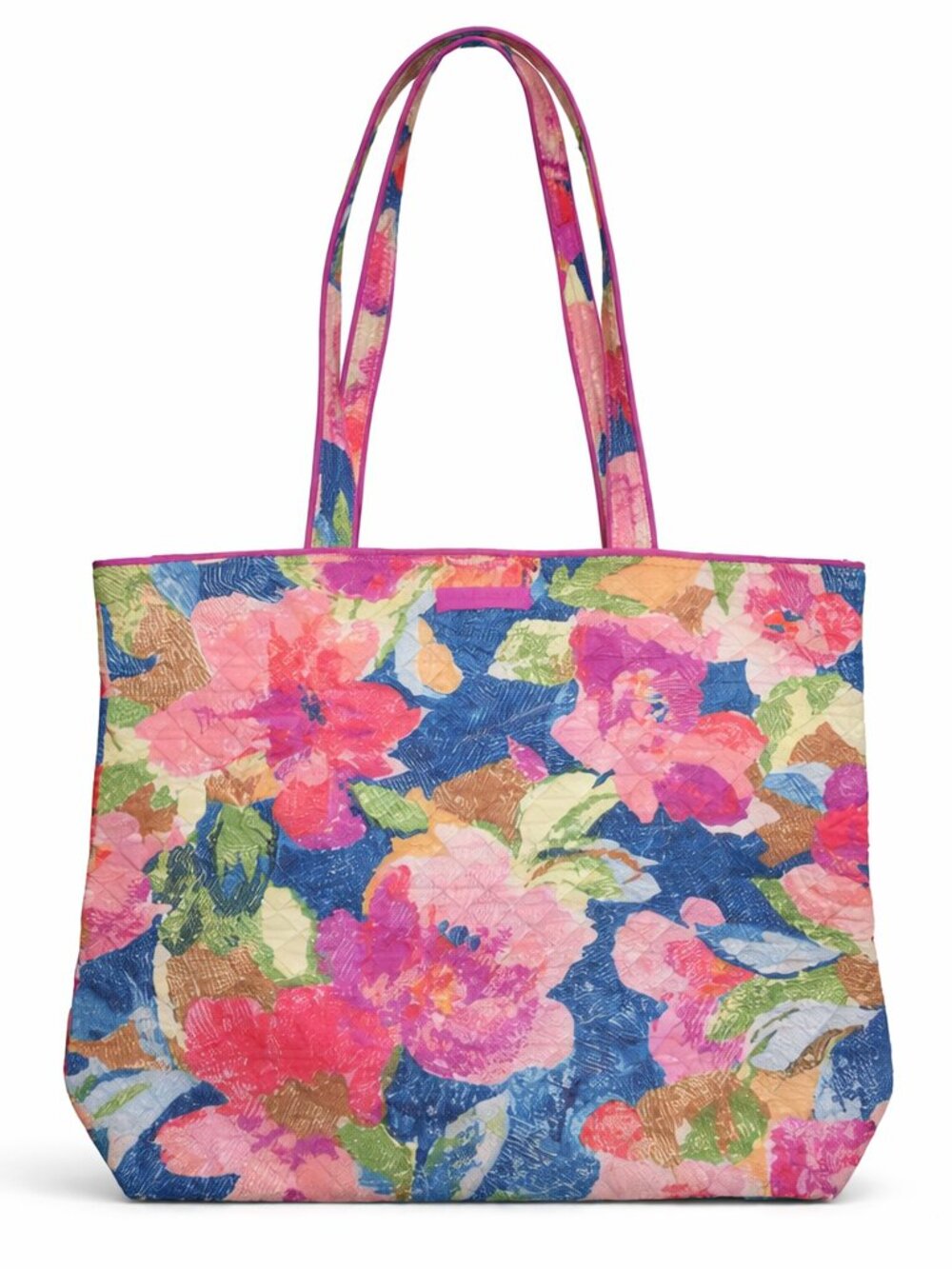 Vera Bradley Pink Floral Tote with Blue and Green Accents